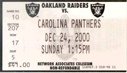 Carolina Panthers @ Oakland Raiders
